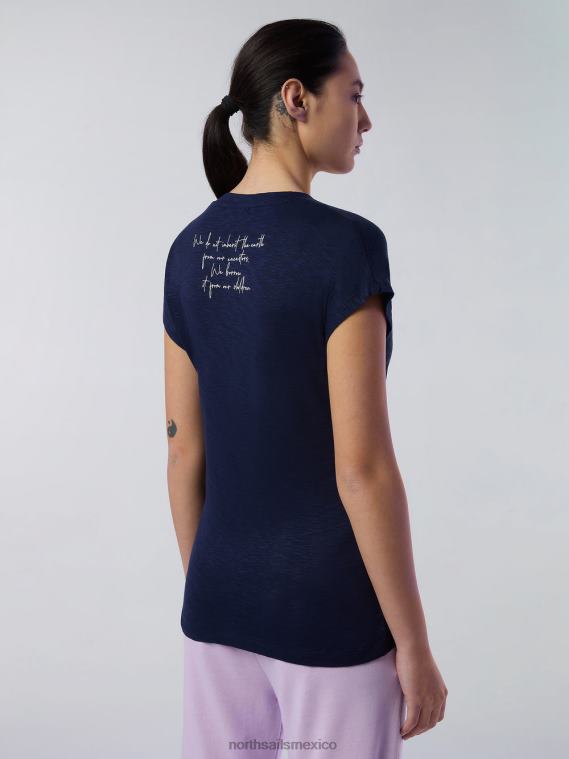top con cuello en v mujer Azul marino North Sails ropa 020NL574