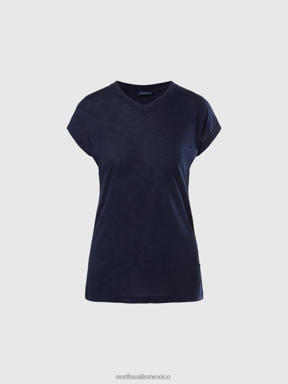top con cuello en v mujer Azul marino North Sails ropa 020NL574