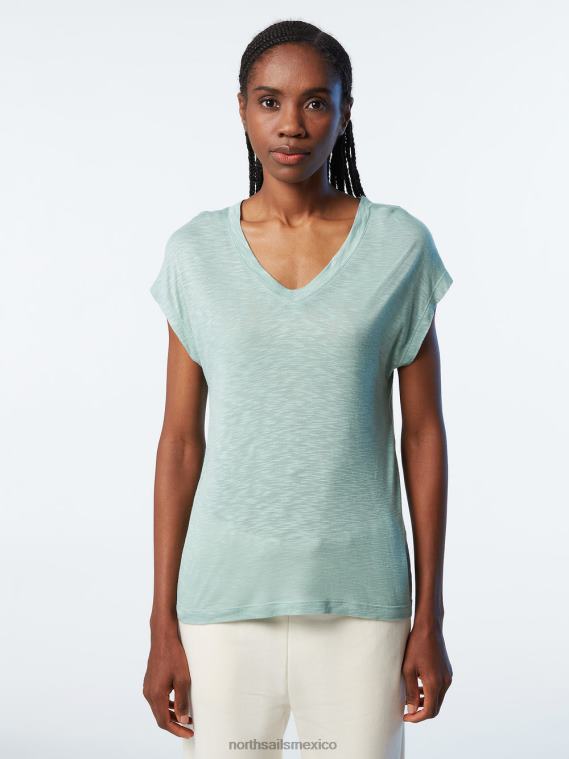 top con cuello en v mujer granito verde North Sails ropa 020NL573