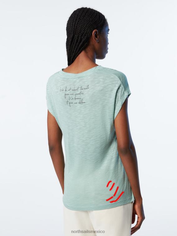 top con cuello en v mujer granito verde North Sails ropa 020NL573