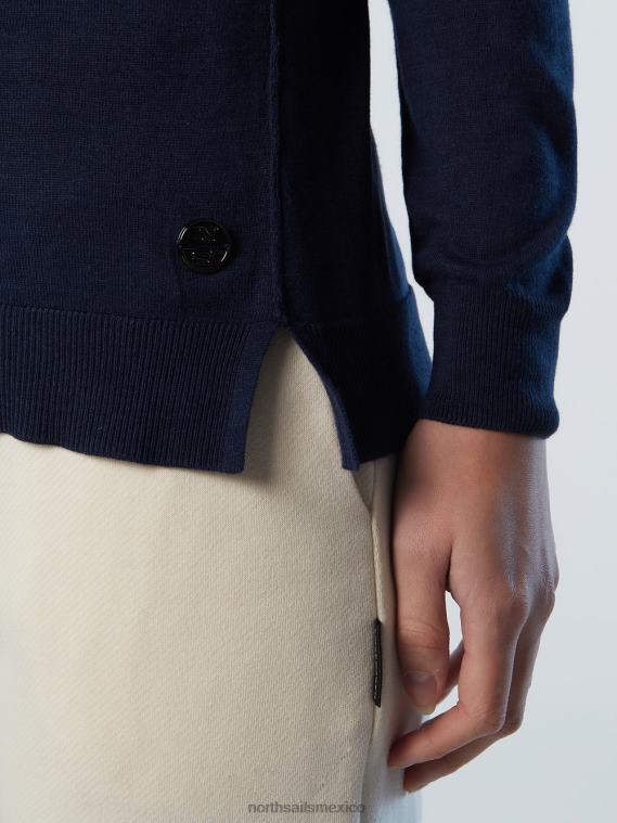 top de aloe vera con cuello barco mujer Azul marino North Sails ropa 020NL576