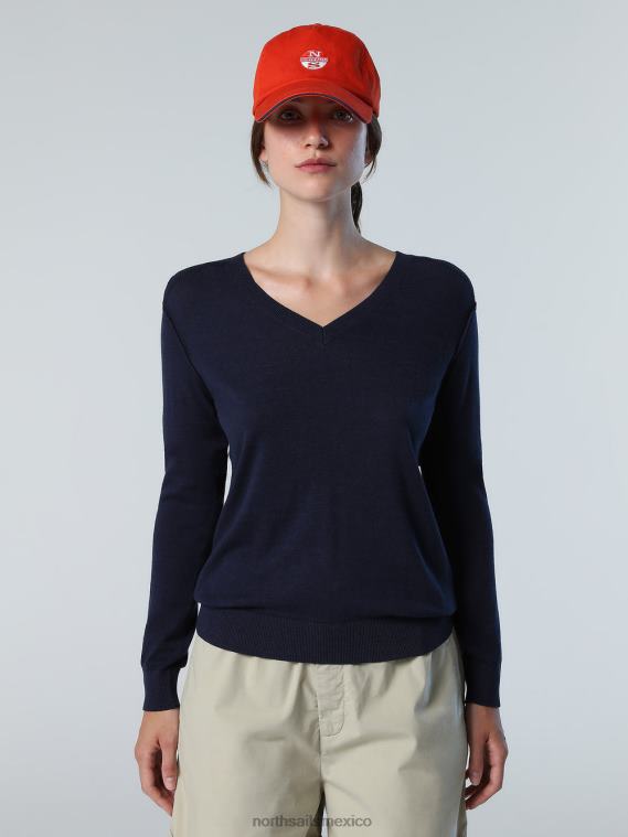 top de aloe vera con cuello en v mujer Azul marino North Sails ropa 020NL567