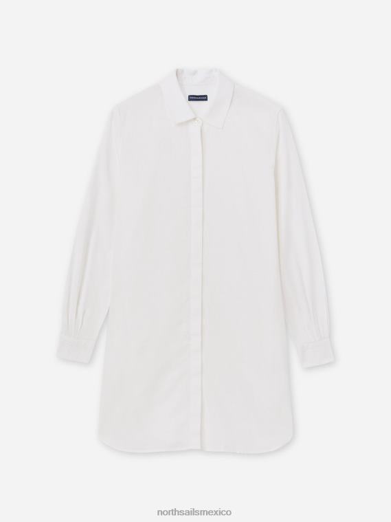 vestido de algodón y lino mujer blanco North Sails ropa 020NL1464